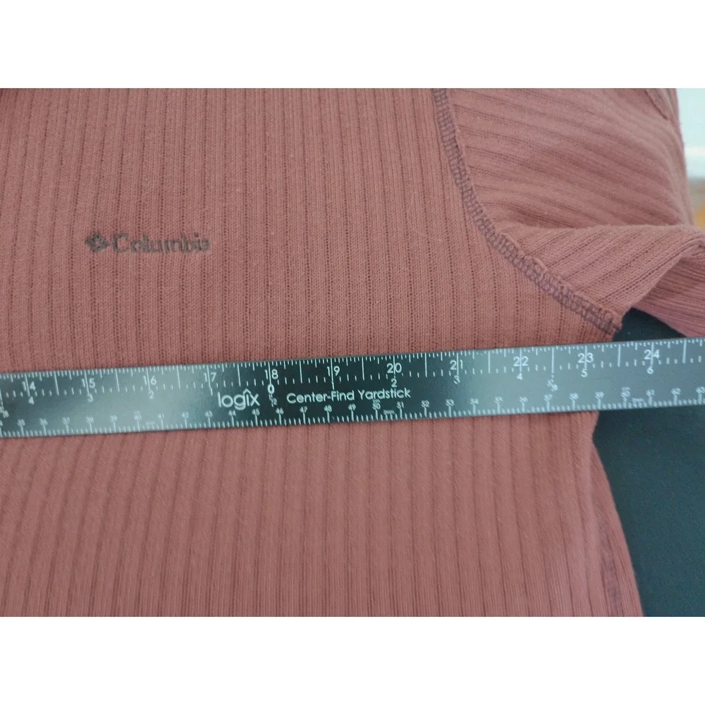 Columbia Quarter Zip Fleece Pullover Mens XXL Rust Red  Ribbed Texture